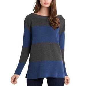 Vince Camuto Colorblock Tunic Sweater Blue/Grey Plus Size 2X